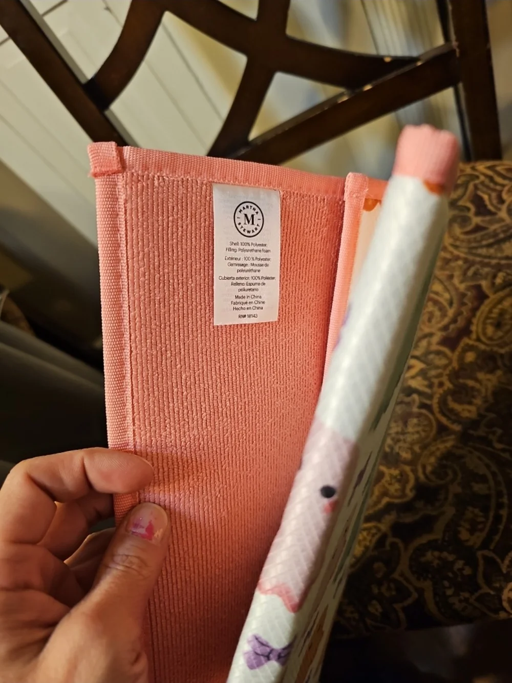 Martha Stewart Pink Trim Ghost Print Drying Mat